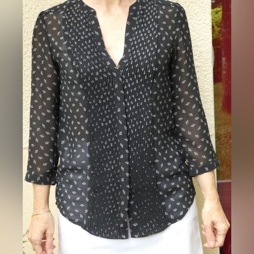 H&M Sheer Button-Up Blouse